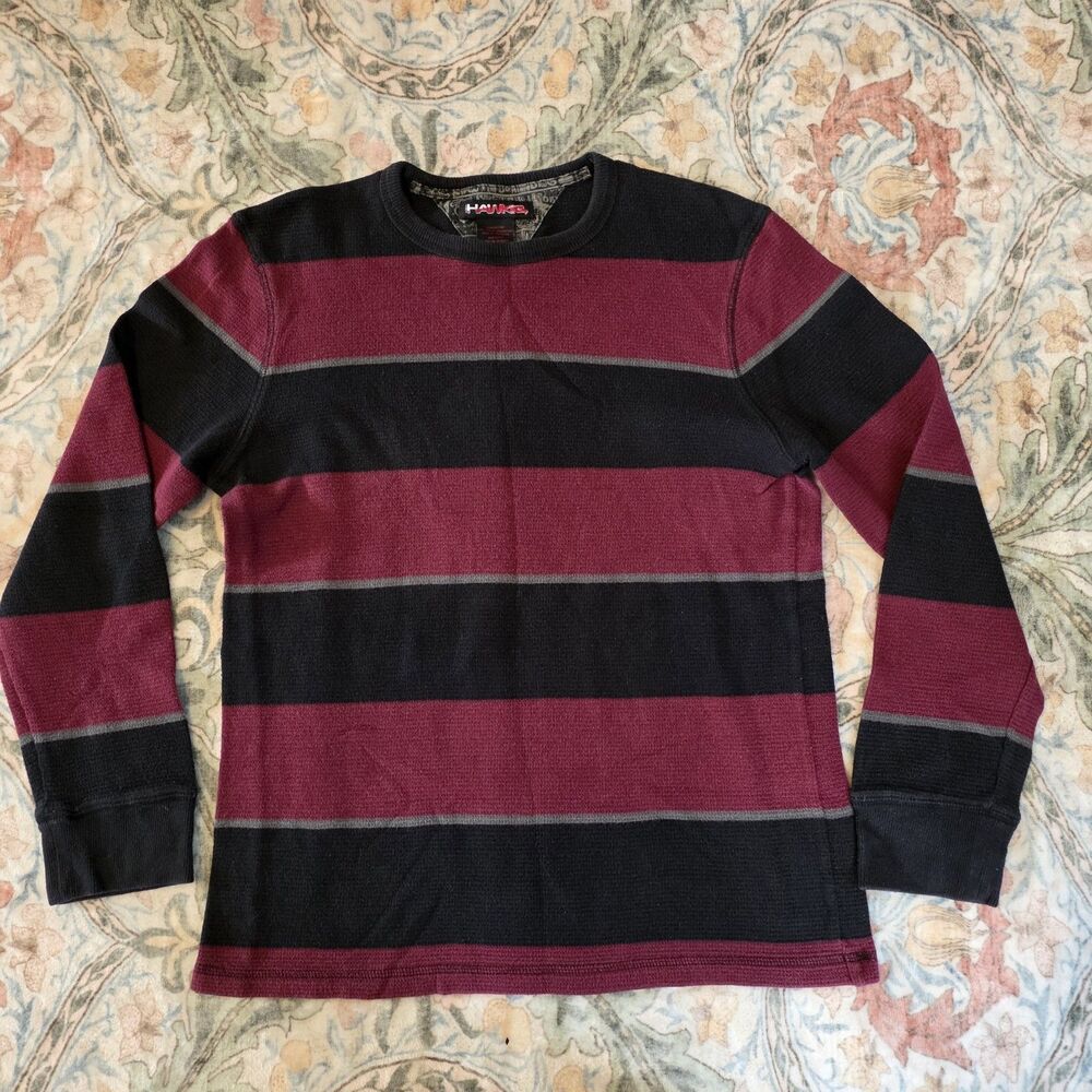 Tony Hawk Sweater Men’s L - Striped Thermal Shirt - Skateboarding